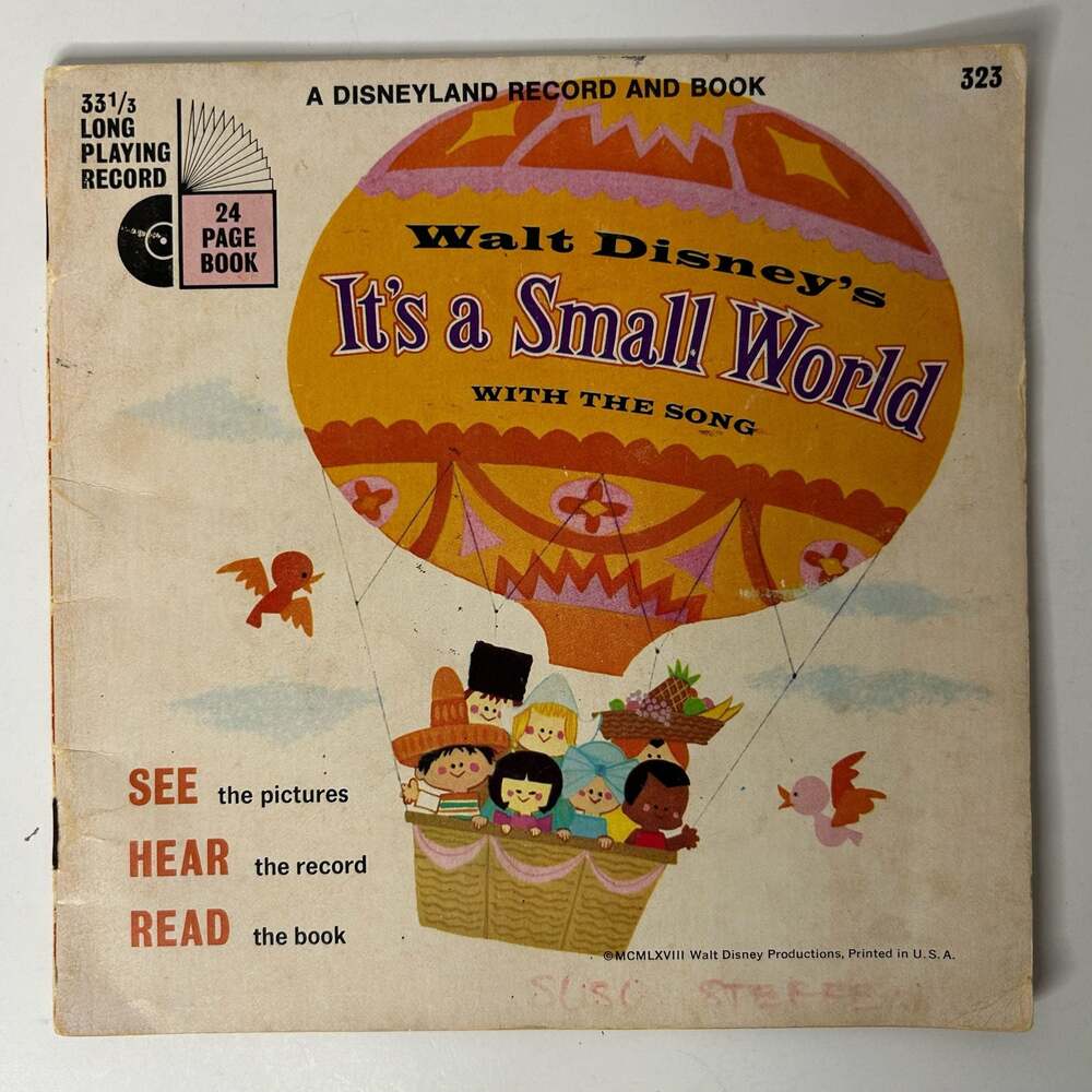 Walt Disney's It's a Small World Read-Along Book and Record Set #323